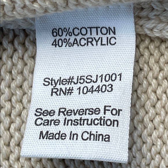 JOA Beige Horse Jacquard Shawl Knit Cardigan Sweater Western Country Sz L - Picture 10 of 13